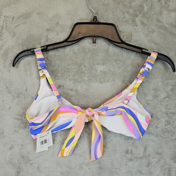 Raisins Jamaica Printed Knot-Front Bikini Top Juniors Size S Multicolor Abstract - Picture 6 of 7